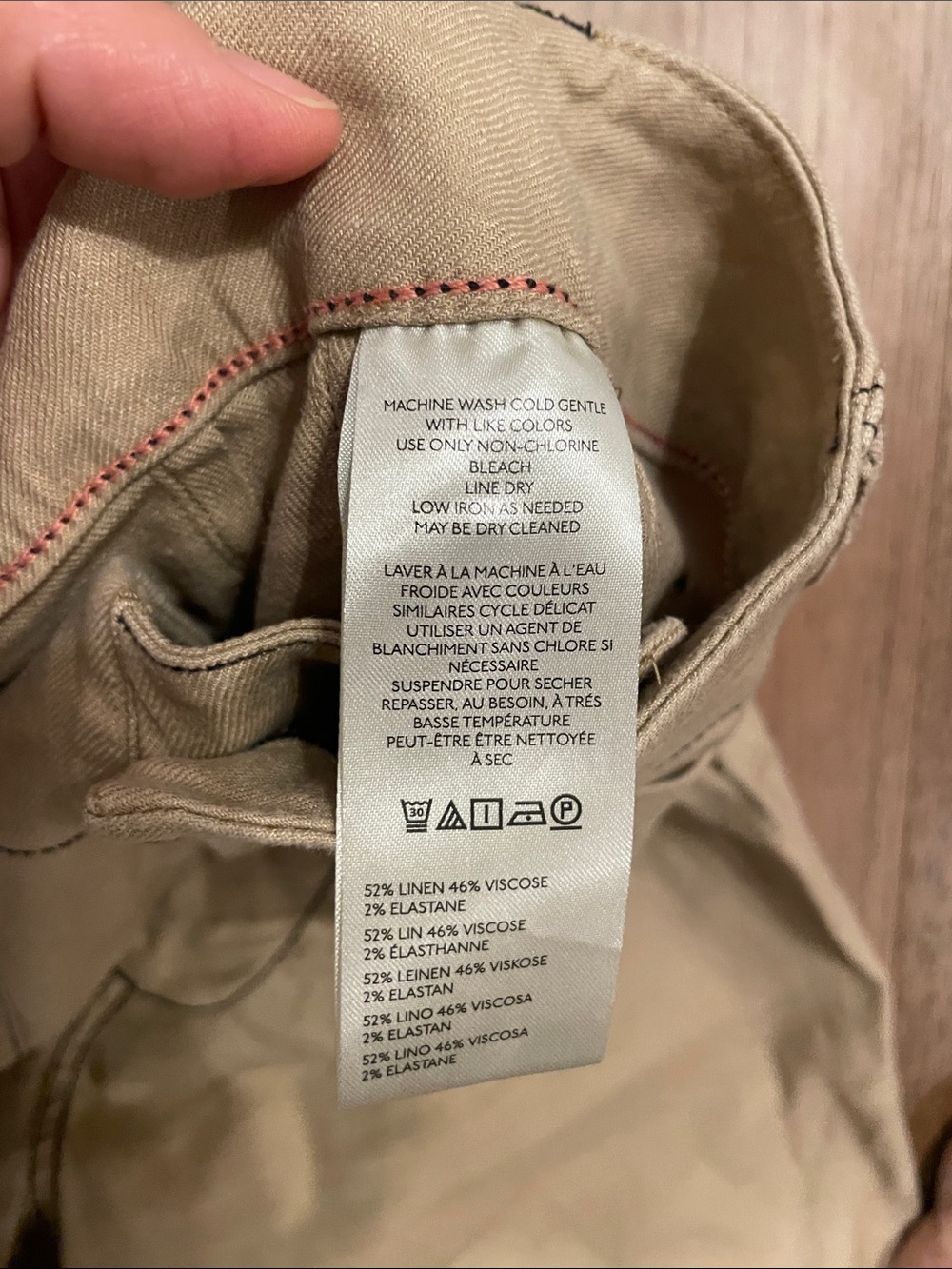 Anthropologie Maeve “The Colette” Tan Linen Blend Pants 28 Tall - Picture 4 of 8